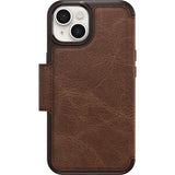 OtterBox Strada Apple iPhone 14 Case Brown - (77-89657), DROP+ 3X Military Standard, Leather Folio Cover, Card Holder, Raised Edges, Soft Touch,7 Yrs