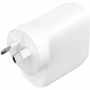 Belkin BoostCharge Pro Dual USB-C Wall Charger with PPS 60W - White (WCB010auWH), 2XUSB-C (PD 3.1)(30W),Compact & Travel Ready,Fast Charger,Laptop,2YR