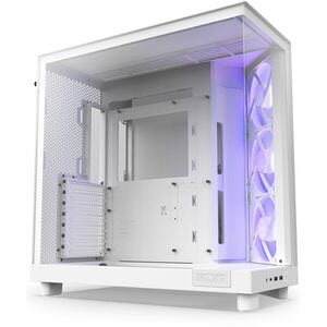NZXT H6 Flow RGB 2023 Compact Dual chamber ATX Case with RGB Fans All White Color