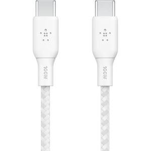 Belkin BoostCharge USB-C to USB-C Cable 3M - White (CAB014bt3MWH), 100W, 480Mbps,30K bend, Samsung Galaxy,iPad,MacBook,Google,OPPO,Nokia,2YR