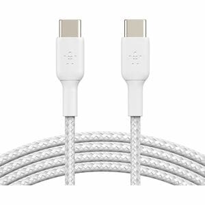 BOOSTCHARGE #USB-C to USB-C Cable 1M Braided White - 2 PACK#