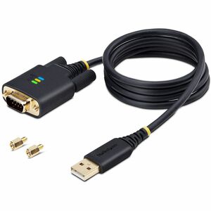 3FT (1M) USB TO SERIAL ADAPTER CABLE COM RETENTION FTDI USB-A TO DB9 RS232 INTERCHANGEABLE DB9 SCREWS/NUTS