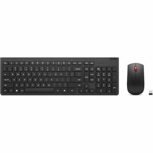 Lenovo Essential Wireless Combo Keyboard & Mouse Gen2 Low Profile Adjustable Tilt Leg Spill Resistant 1600DPI 3 buttons Optical Sensor 18mths Battery