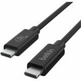 Belkin Connect USB4 Cable (2M/6.6ft) Black - (INZ004BT2MBK), Thunderbolt 4,Thunderbolt 3, USB 3.2, USB 3.0,& USB 2.0 Devices Up To 20 Gbps Speed