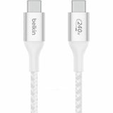 Belkin Belkin BoostCharge USB-C to USB-C Cable 2M - White (CAB015bt2MWH), 240W, 480Mbps, 30K bend, Samsung Galaxy,iPad,MacBook,Google,OPPO,Nokia,2YR