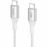 BoostCharge Braided 2M USB-C to USB-C Cable - 240W - White