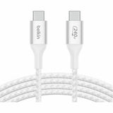Belkin Belkin BoostCharge USB-C to USB-C Cable 2M - White (CAB015bt2MWH), 240W, 480Mbps, 30K bend, Samsung Galaxy,iPad,MacBook,Google,OPPO,Nokia,2YR