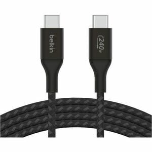 Belkin BoostCharge USB-C to USB-C Cable 1M - Black (CAB015bt1Mbk), 240W, 480Mbps, 30K bend, Samsung Galaxy, iPad, MacBook, 2 Years Warranty