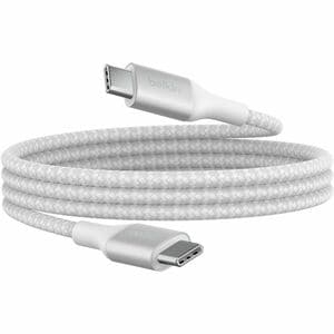Belkin BoostCharge USB-C to USB-C Cable 1M - White (CAB015bt1MWH), 240W, 480Mbps, 30K bend, Samsung Galaxy, iPad, MacBook, 2 Years Warranty