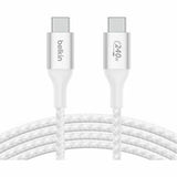 BoostCharge Braided 1M USB-C to USB-C Cable - 240W - White