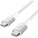 Belkin BoostCharge USB-C to USB-C Cable 1M - White (CAB015bt1MWH), 240W, 480Mbps, 30K bend, Samsung Galaxy, iPad, MacBook, 2 Years Warranty