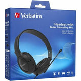 Verbatim Multimedia Headset with Noise Cancelling Boom Mic - Black