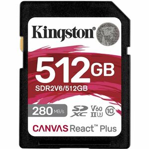 512GB SDXC Canvas React Plus U3 UHS-II 280R/150W V60 Full HD/4K