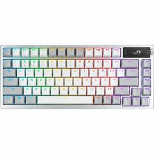 ASUS ROG Azoth WHITE PBT Custom Wireless 75 Pre-Lubed Gaming Keyboard with OLED Display [ Storm Switch Clicky]