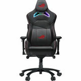 ROG Chariot X gaming chair in racing-car style with Aura RGB lighting featuring an adjustable high-density foam headrest memory-foam lumbar support 4D adjustable armrests