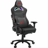 ROG Chariot X gaming chair in racing-car style with Aura RGB lighting featuring an adjustable high-density foam headrest memory-foam lumbar support 4D adjustable armrests