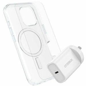 OtterBox KIT Apple iPh16 Pro (Symmetry Clear MagSafe / Premium Glass Eco / USB-C Wall Charger 30W Type I - white)