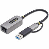 StarTech.com 2.5GbE USB-C to Ethernet Adapter with USB-A Converter NBASE-T NIC USB 3.0 Type-C 2.5/1G Multi Speed Network Thunderbolt Compatible Windows/Mac
