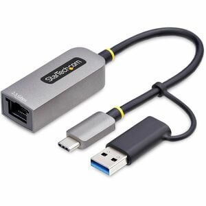StarTech.com 2.5GbE USB-C to Ethernet Adapter with USB-A Converter NBASE-T NIC USB 3.0 Type-C 2.5/1G Multi Speed Network Thunderbolt Compatible Windows/Mac
