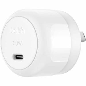 Belkin BoostCharge USB-C PD 3.0 PPS Wall Charger 30W - White(WCA008auWH),Dynamic Power Delivery,Compact,travel-ready design,USB-C PD 3.0 Certified,2YR