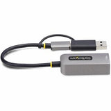 StarTech.com USB-C to Ethernet Adapter with USB-A Dongle 10/100/1000Mbps USB 3.0 to Gigabit Ethernet Network Adapter 6in/15cm Attached Cable USB GbE Adapter