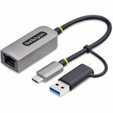 StarTech.com USB-C to Ethernet Adapter with USB-A Dongle 10/100/1000Mbps USB 3.0 to Gigabit Ethernet Network Adapter 6in/15cm Attached Cable USB GbE Adapter