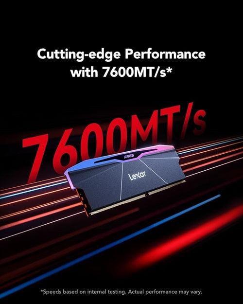 Lexar LD5U24G76C38BR-RGD, Ares RGB G2, UDIMM, DDR5 48GB(2x24GB), 7600MHz, CL38, Limited Lifetime Warranty