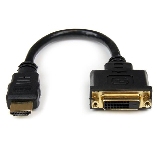 Startech HDDVIMF8IN, 8" HDMI to DVI-D Video Cable Adapter, HDMI Male to DVI Female Adapter, 1 Year Warranty
