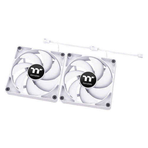 Thermaltake CL-F152-PL14WT-A, CT140 PC Cooling Fan, Size: 140mm, PWM, Airflow: 77.37CFM, Noise: 30.5dBA, White, Pack of 2, 2 Year Warranty