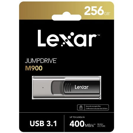 Lexar LJDM900256G-BNQNG, JumpDrive M900, Titanium, 256GB, USB3.1, Read Speed: Up to 400MB/s, 5 Year Warranty