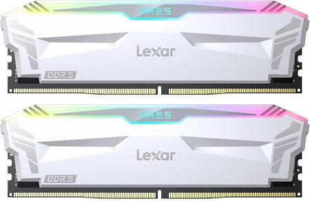 Lexar LD5EU016G-R6400GDWA, Ares RGB, UDIMM, DDR5, 32GB(2x16GB), 6400MHz, CL32, 1.4V, White, Limited Lifetime Warranty