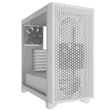 Corsair Carbide Series 3000D Solid Steel Front ATX Tempered Glass White, 2x 120mm Fans pre-installed. USB 3.0 x 2, Audio I/O. Case