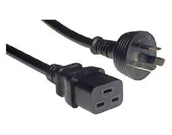 4Cableing IEC C19 to Mains 10A Power Cable Black 2M