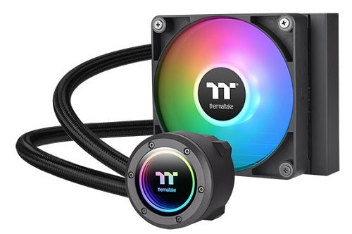 Thermaltake CL-W360-PL12SW-A, TH120 V2 ARGB AIO Liquid CPU Cooler, Size: 1x120mm Fan, Socket: Intel LGA 1700/1200/1156/1155/1151/1150, AMD AM5/AM4/AM3+/AM3/AM2+/AM2, Black, 2 Year Warranty