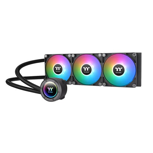 Thermaltake CL-W362-PL12SW-A, TH360 V2 ARGB Sync AIO Liquid CPU Cooler, Size: 3x120mm Fan, Socket: Intel LGA 2066/2011/1700/1200/1156/1155/1151/1150, AMD AM5/AM4/AM3+/AM3/AM2+/AM2, Black, 2 Year Warranty