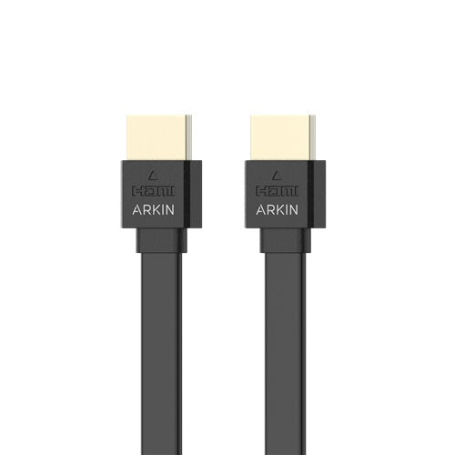 Arkin AR-HDMI-FLAT-.5, HDMI 2.0 Flat Cable with Ethernet, Male to Male, Speed: 18Gb/s, Length: 0.5m, Black, 1 Year Warranty