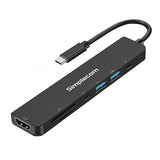 Simplecom CH547 USB-C 7-in-1 Multiport Adapter USB Hub HDMI Card Reader PD