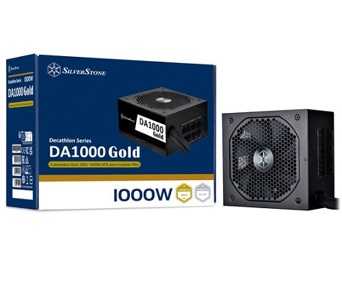 SilverStone DA1000 Gold 1000W Power Supply, 80 PLUS Cybenetics Gold, Semi Modular, Silent 140mm FDB Fan, 1x EPS, 8x PCI-E, 12x SATA, 4x Molex, 3 Year/s Warranty