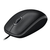 Logitech 910-001439, B100 Optical Mouse, Wired, 1000 dpi, USB, Black, 3 Year Warranty