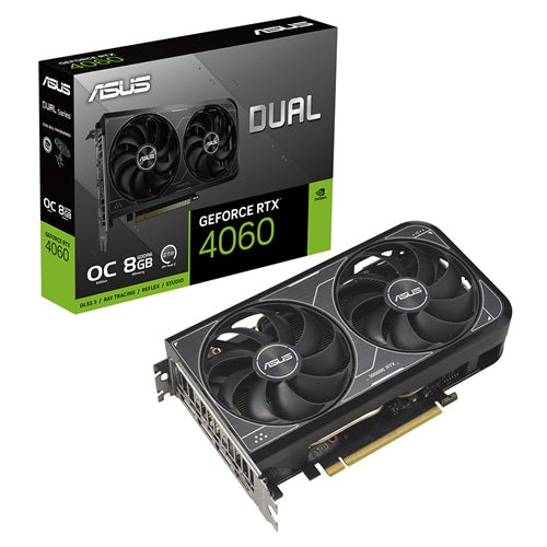 (SI BULK SKU, Not Retail, Moq 28) ASUS nVidia GeForce DUAL-RTX4060-O8G-V2 OC Edition 8GB GDDR6, 2505 MHz Boost Clock, RAM 17Gbps, 3xDP, 1xHDMI