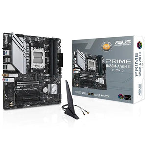 ASUS AMD B650M PRIME B650M-A WIFI II-CSM (AM5) Micro-ATX Motherboard  4x DDR5 192GB, 1x PCIe 4.0 x16 slot,2 x M.2 slots, 4 x SATA,Wi-Fi 6 1 x HDMI.1