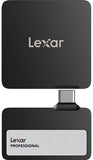 Lexar LSL400S001T-RNBNG, SL400 Professional Go Portable SSD with Hub, 1TB, USB 3.2, Read Speed Up to 1050MB/s, Write Speed Up to 1000MB/s, Black, 5 Year Limited Warranty