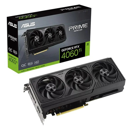 ASUS nVidia GeForce PRIME-RTX4060TI-O8G RTX4060 Ti OC Edition 8GB GDDR6 2580MHz Boost Clock, RAM 18Gbps, 3xDP, 1xHDMI