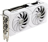 ASUS nVidia GeForce DUAL-RTX4060-O8G-EVO-WHITE RTX4060 EVO White OC Edition 8GB GDDR6 2505 MHz Boost Clock, RAM 17Gbps, 3xDP, 1xHDMI