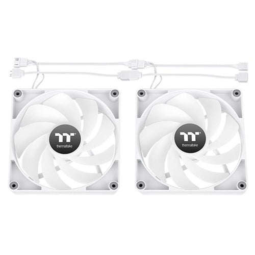 Thermaltake CL-F176-PL14SW-A, CT140 Reverse ARGB Sync PC Cooling Fan, Fan Size: 140mm, PWM, Airflow: 94.95CFM, Noise: 32.8dBA, Pack of 2, White, 2 Year Warranty