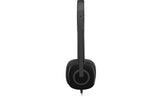 Logitech H151 Stereo Headset Light Weight Adjustable Headphones with Microphone 3.5mm jack In-line audio controls Noise-cancelling