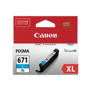 Canon CLI671XLC, High Capacity Cyan Ink Tank to suit MG5760, MG6860, MG7760