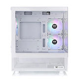 Thermaltake CA-1Z4-00M6WN-00, Micro-ATX, View 170 Tempered Glass ARGB, Drive Bays: 1x3.5", 2x2.5", Expansion Slots: 4, Motherboard support: Mini-ITX/Micro-ATX, Pre-Installed Fan: 3x120mm, Snow, 3 Year Warranty