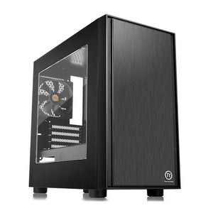 Thermaltake CA-1J1-00S1WN-00, Versa H17 Window, Micro-ATX Case, Drive Bays: 2x3.5", 2x2.5", Expansion Slot: 4, Motherboard Support: Mini-ITX/Micro-ATX, Pre-Installed Fan: 1x120mm, Black, 2 Year Warranty