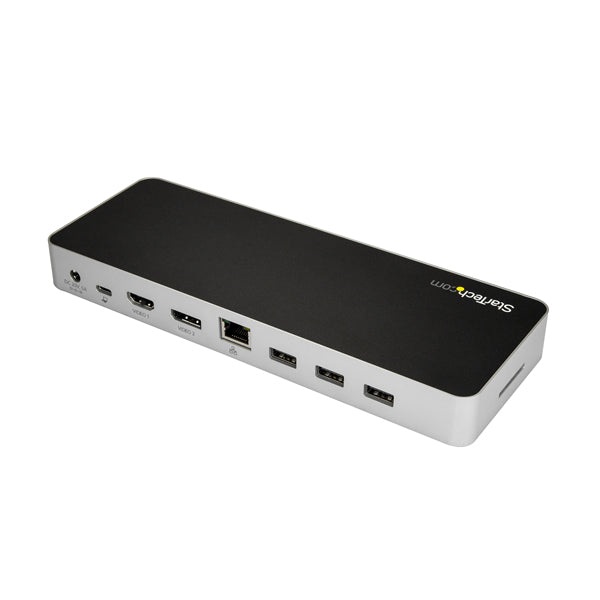 StarTech DK30CHDDPPD, Add dual monitors (4K HDMI and 4K DP) plus an SD card reader and multiple USB ports to your laptop plus power and charge as you work, Dual Monitor USB-C Dock connects your USB C laptop to two 4K monitors: 1x DisplayPort (DisplayLink)